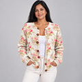 Fresh Pink Flowers And Green Leaves Print — Multicolour — front view