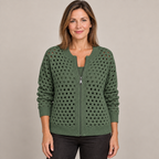 Desiree Premium Knitted Cardigan — Green — front view