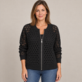 Desiree Premium Knitted Cardigan — Black — front view
