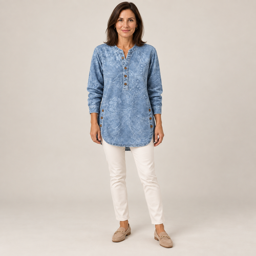 Angela — Denim Blue — front view