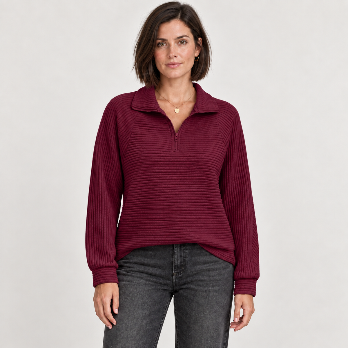 Abigail — Maroon — front view