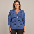 Desiree Premium Knitted Cardigan — Blue — front view