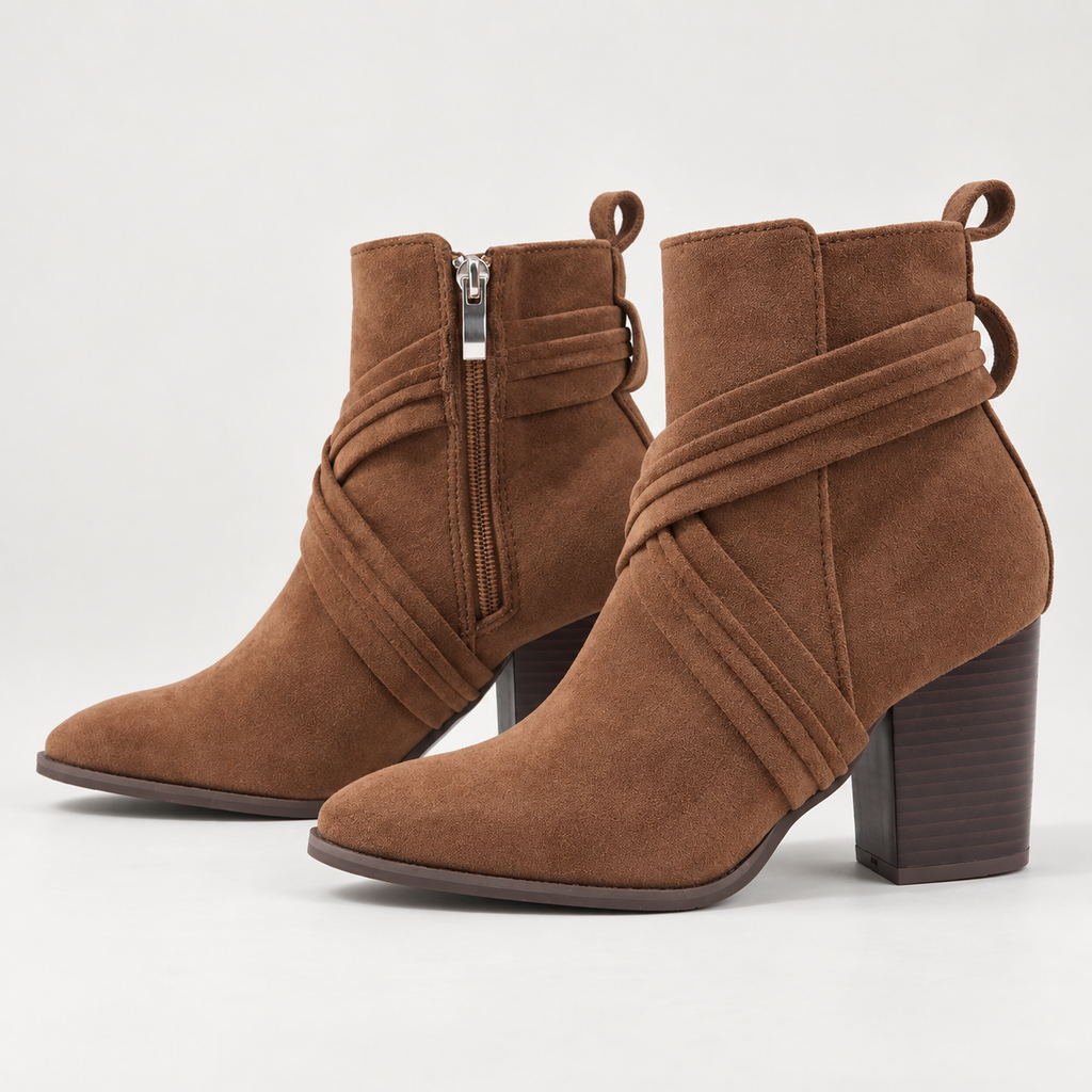 Jia Ankle Boots — Brown — side view