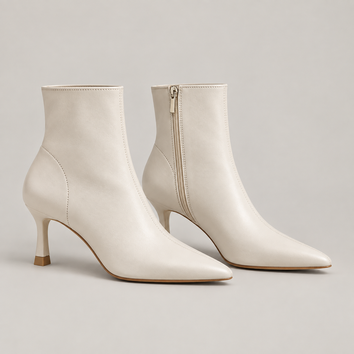 Mavy Ankle Boots — Beige — side view