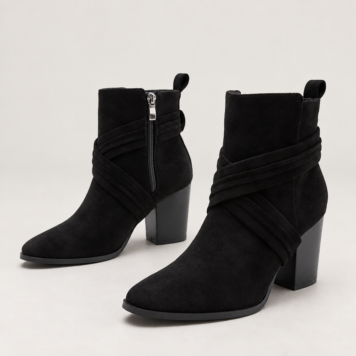 Jia Ankle Boots — Black — side view