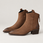 Marley Genuine Leather Boots — Brown — side view