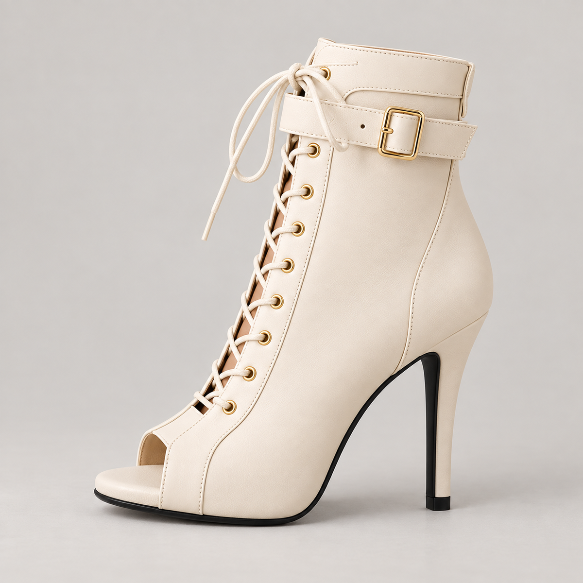 Raina Boots — Beige — side view