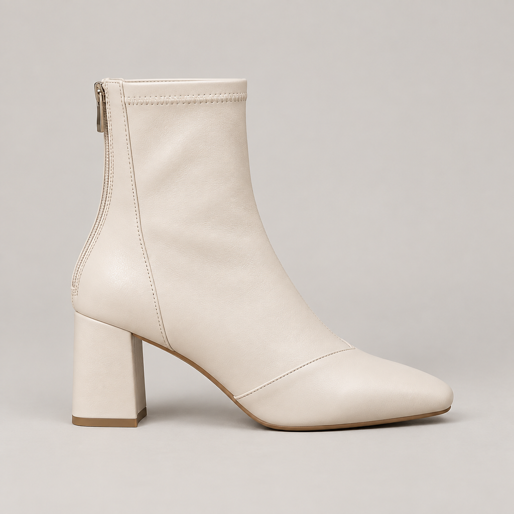 Refina Ankle Boots — White — side view