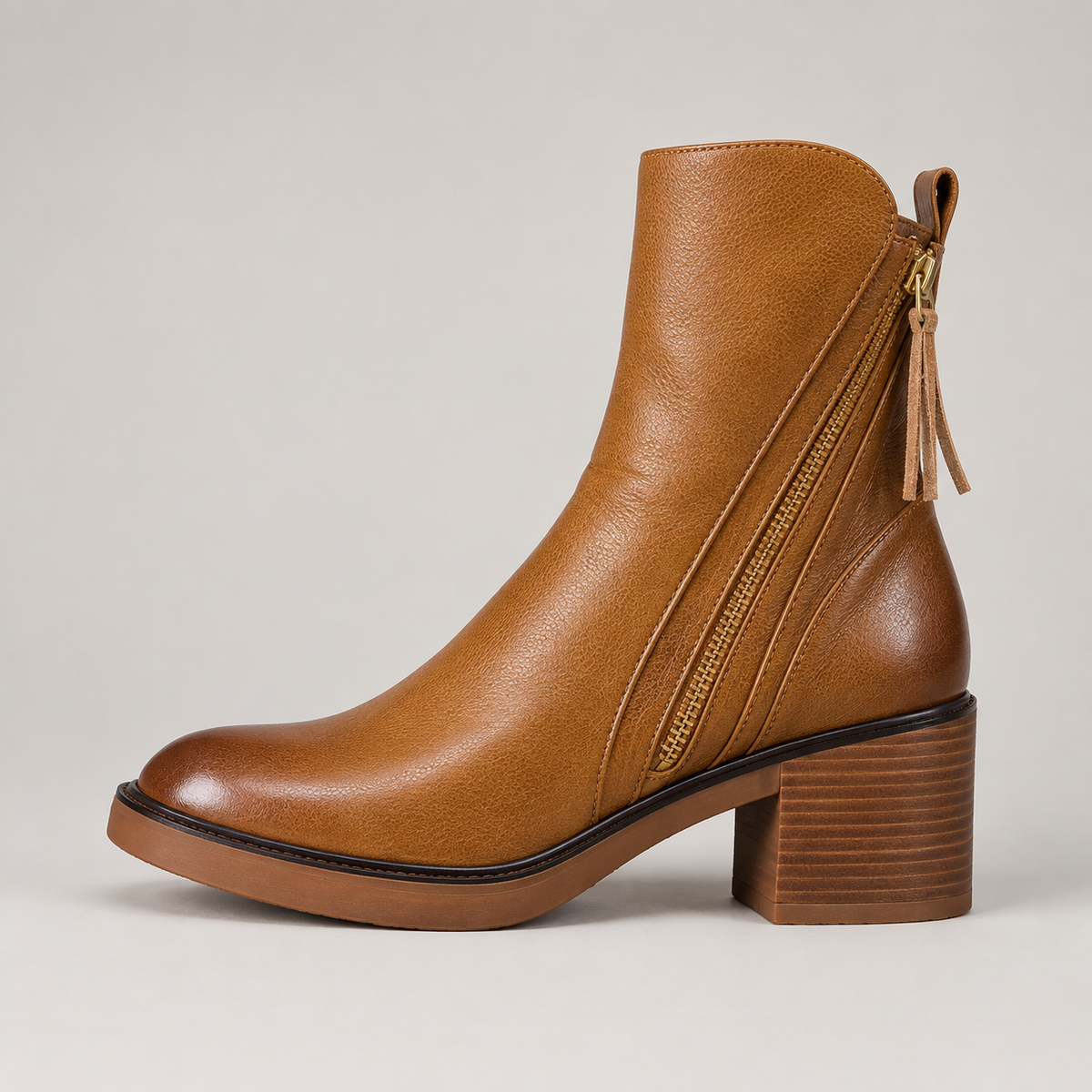 Grazia Ankle Boots — Brown — side view