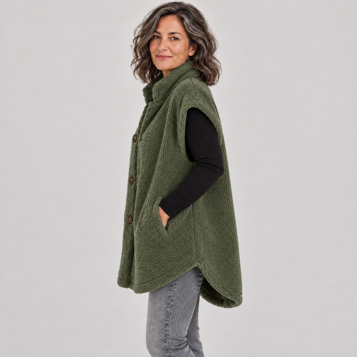 Ranjana — Army Green — side view