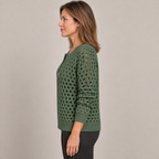 Desiree Premium Knitted Cardigan — Green — side view
