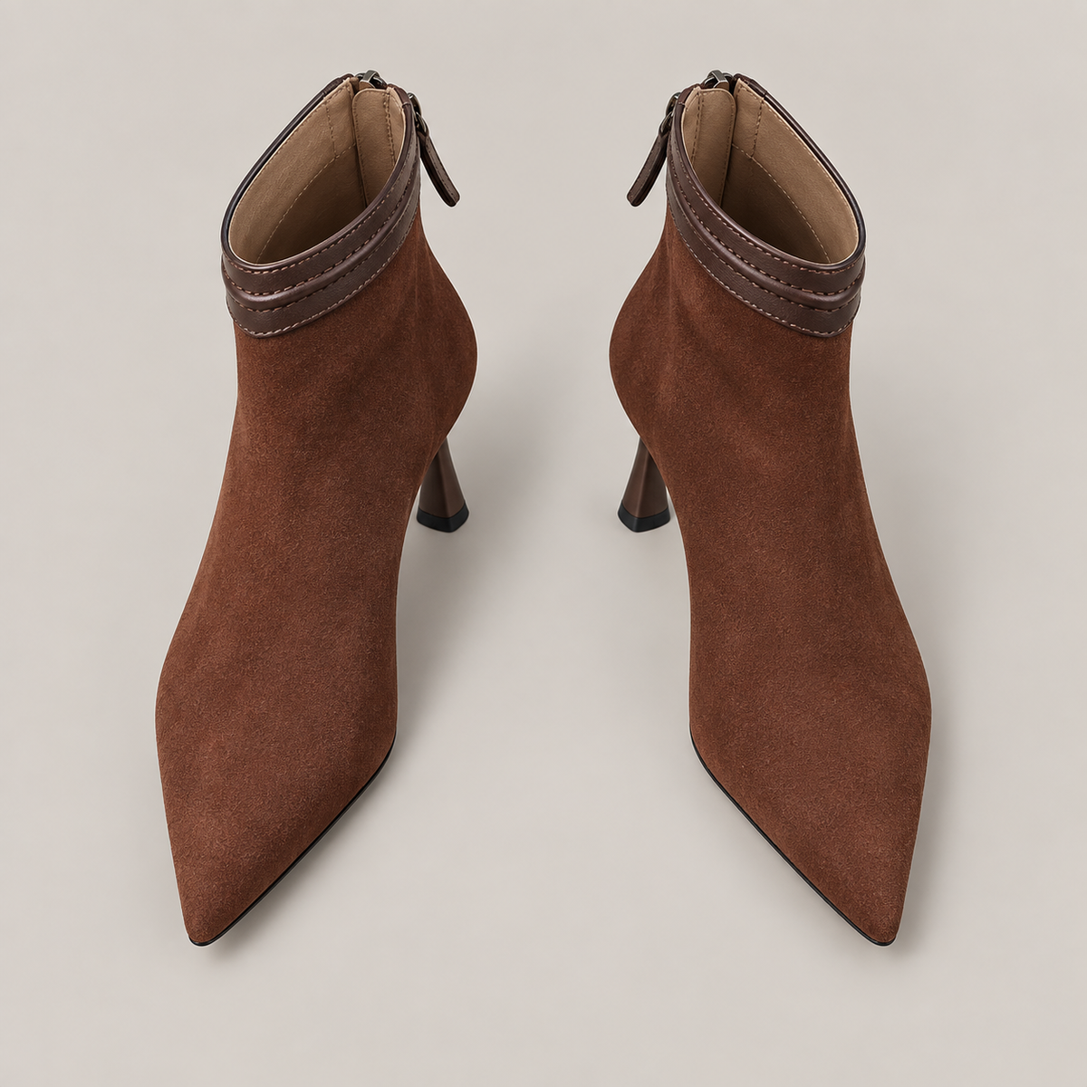 Laura Ankle Boots — Brown — top view
