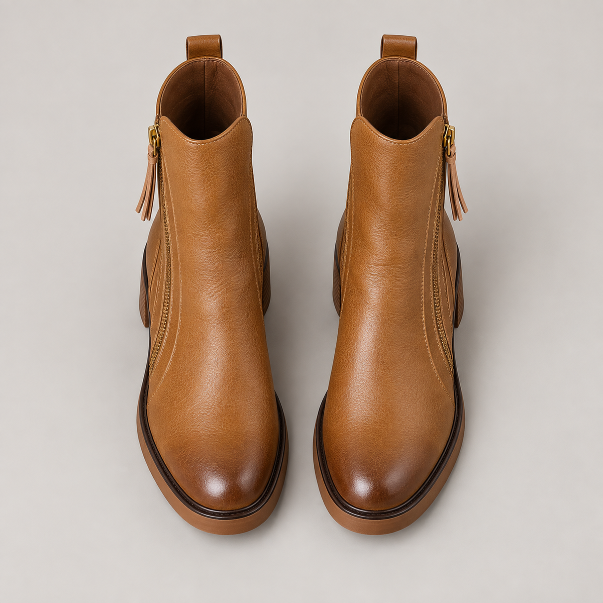 Grazia Ankle Boots — Brown — top view