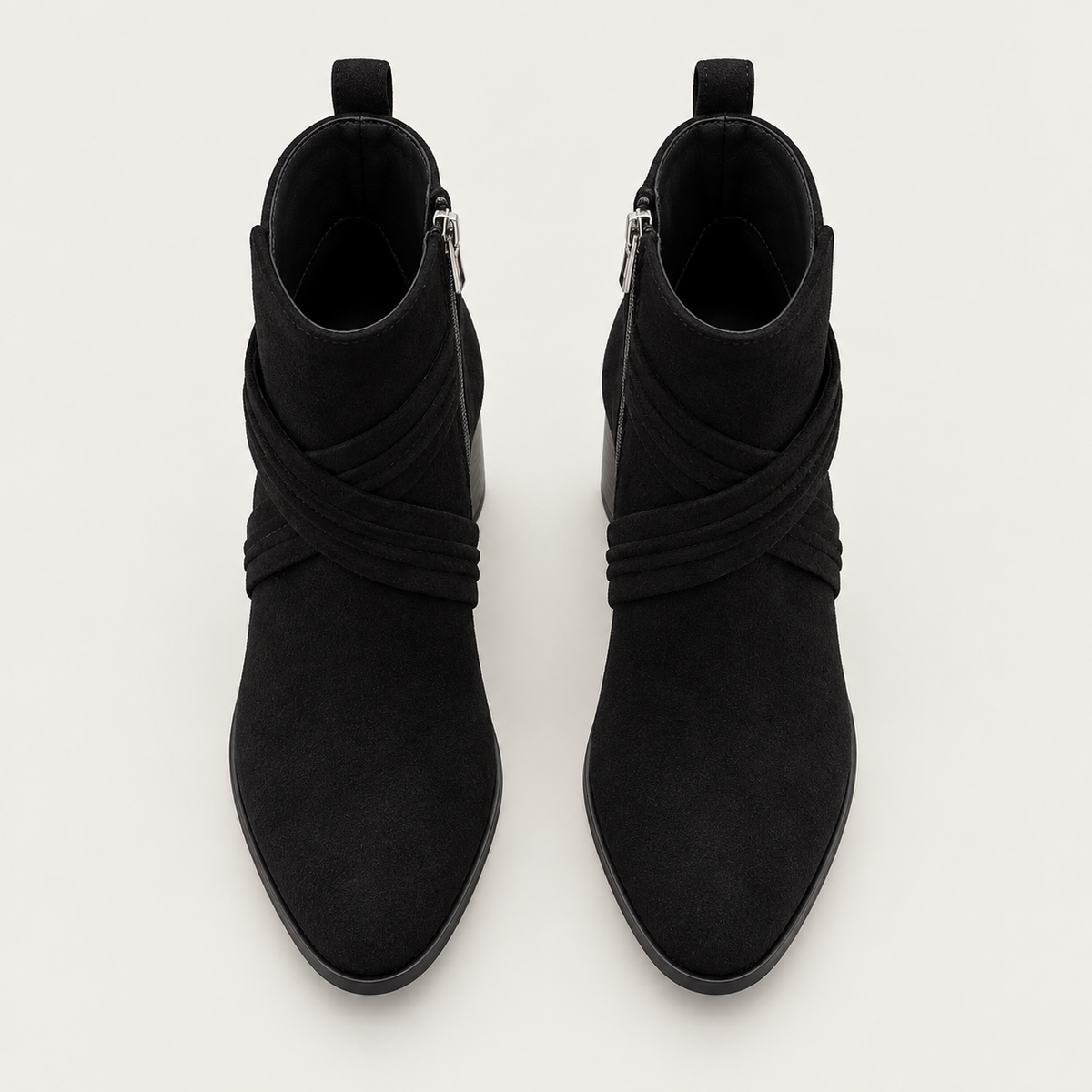 Jia Ankle Boots — Black — top view