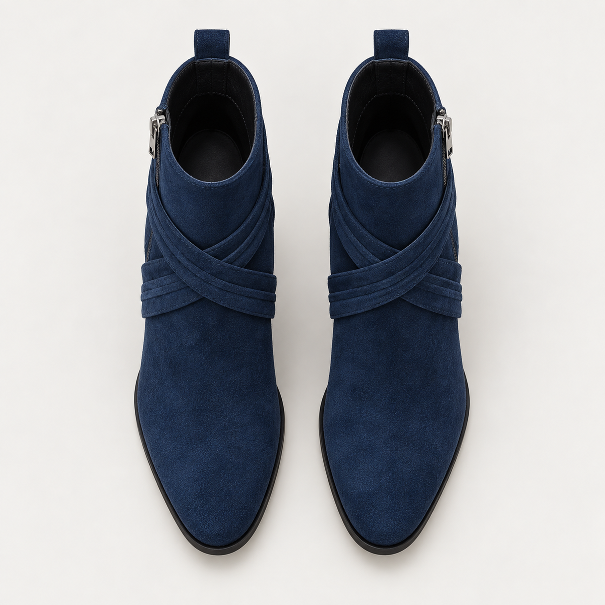 Jia Ankle Boots — Blue — top view