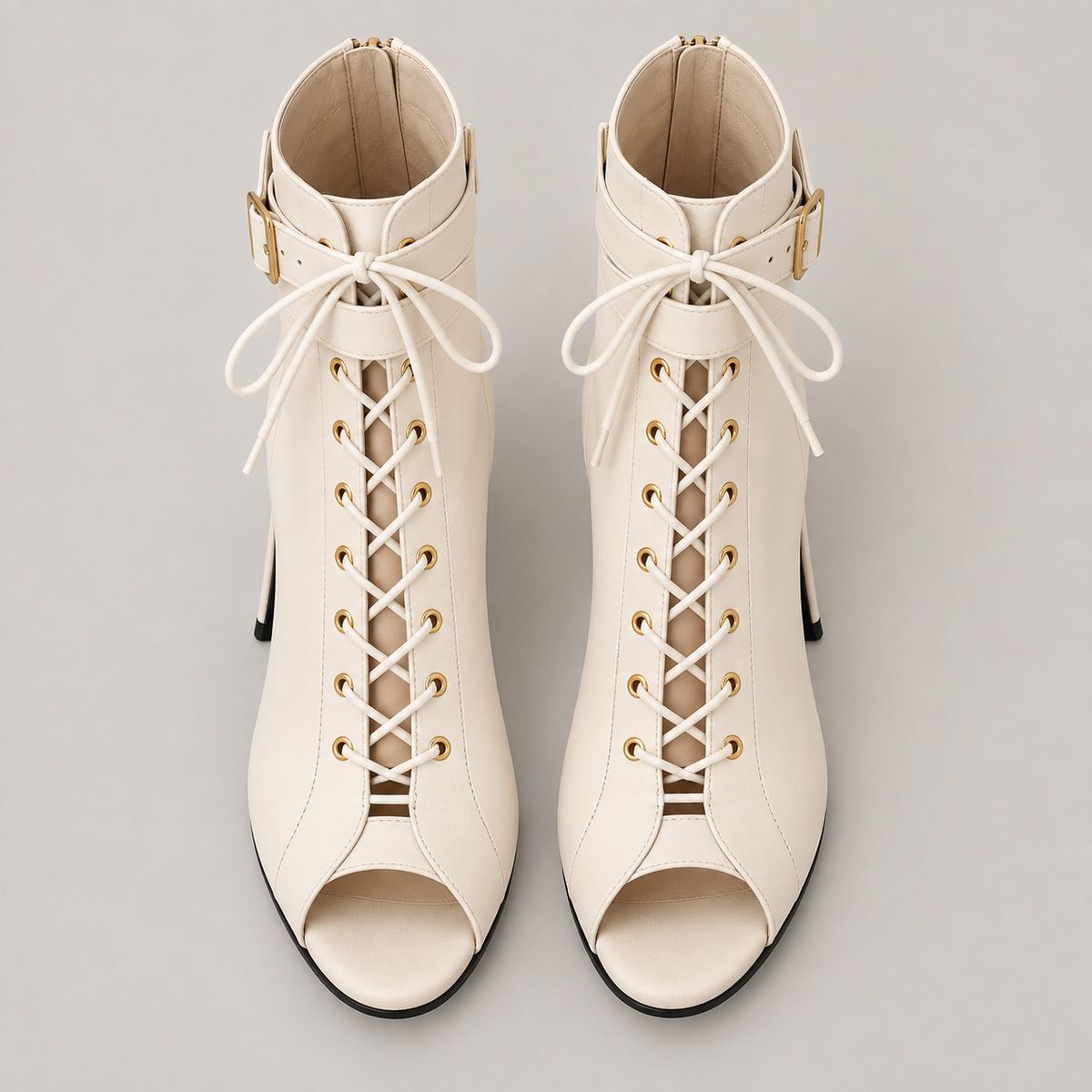 Raina Boots — Beige — top view
