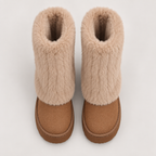 Raila Fur Boots — Brown — top view