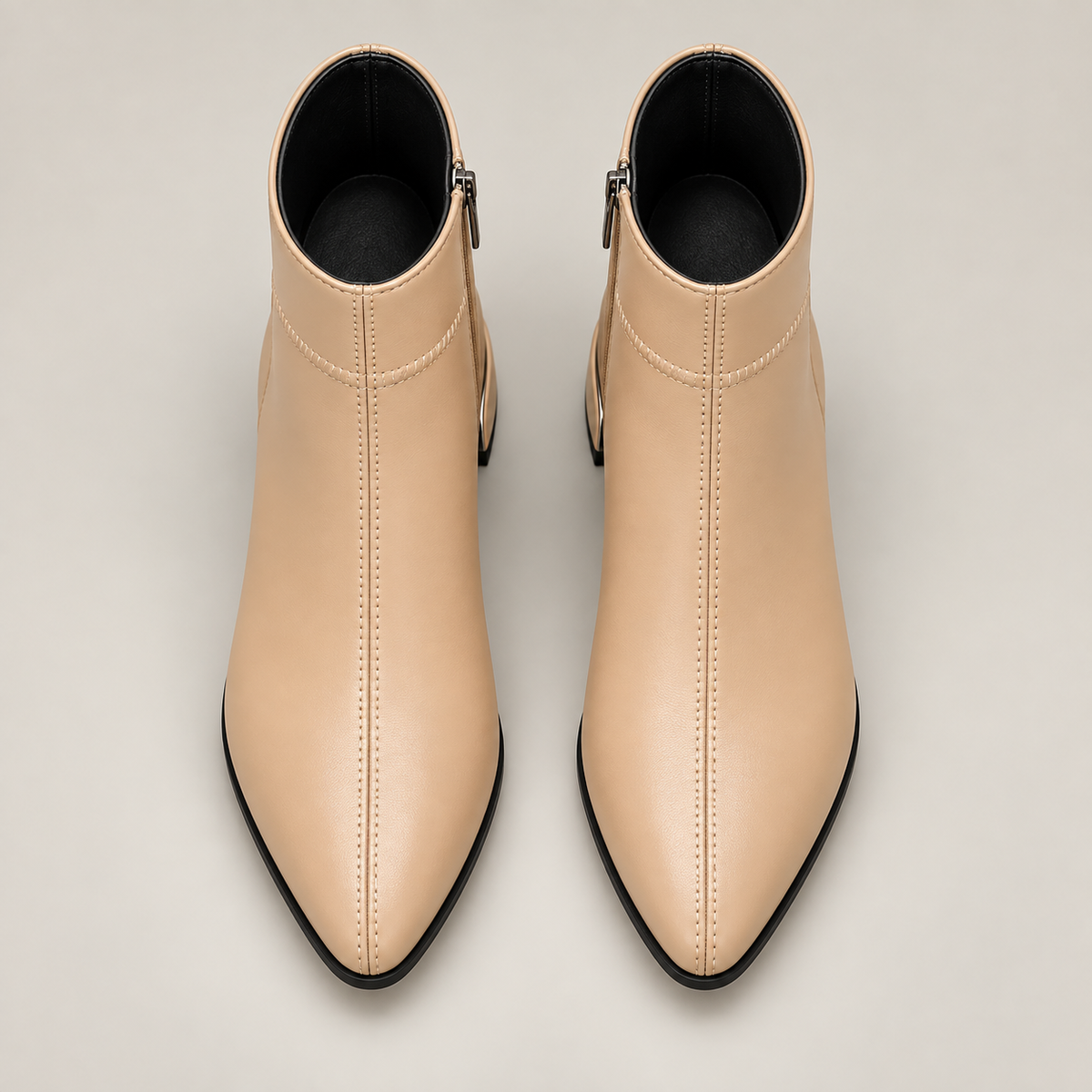 Zoe Ankle Boots — Beige — top view