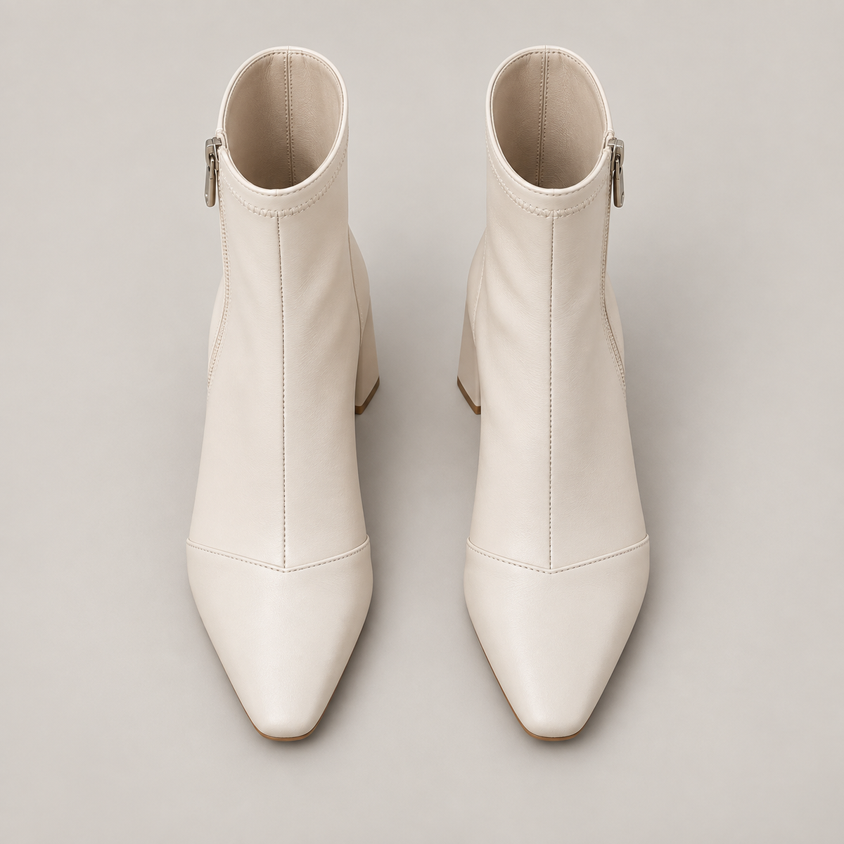 Refina Ankle Boots — White — top view