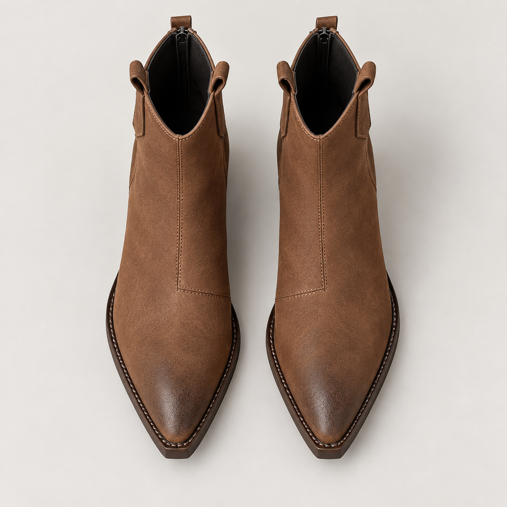 Marley Genuine Leather Boots — Brown — top view