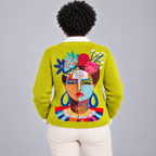 Oil Painting Freda Portrait Art Printed — Multicolour — back view