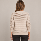 Desiree Premium Knitted Cardigan — Beige — back view