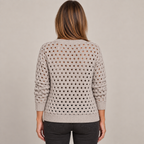 Desiree Premium Knitted Cardigan — Khaki — back view