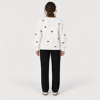 Isla Hearts Wool Sweater — White — back view