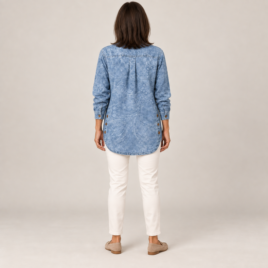 Angela — Denim Blue — back view