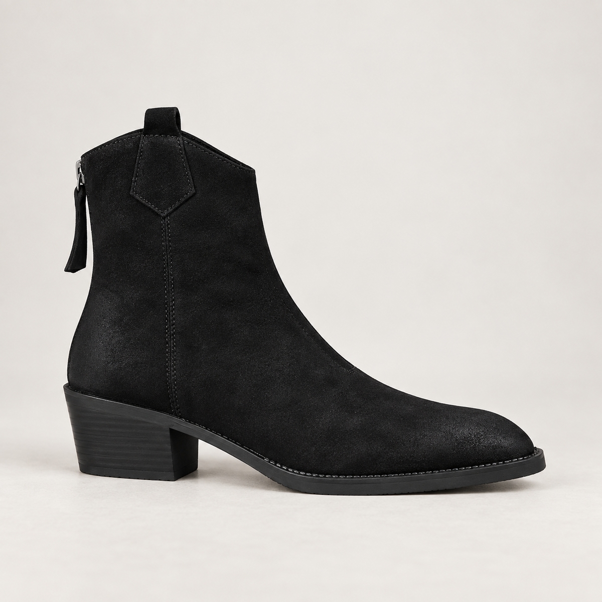 Marley Genuine Leather Boots — Black — opposite lateral