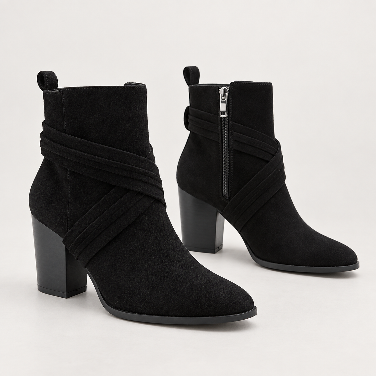 Jia Ankle Boots — Black — opposite lateral
