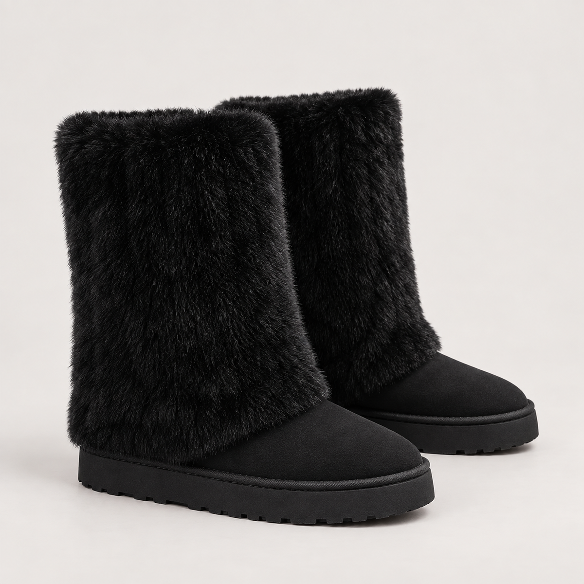 Raila Fur Boots — Black — opposite lateral