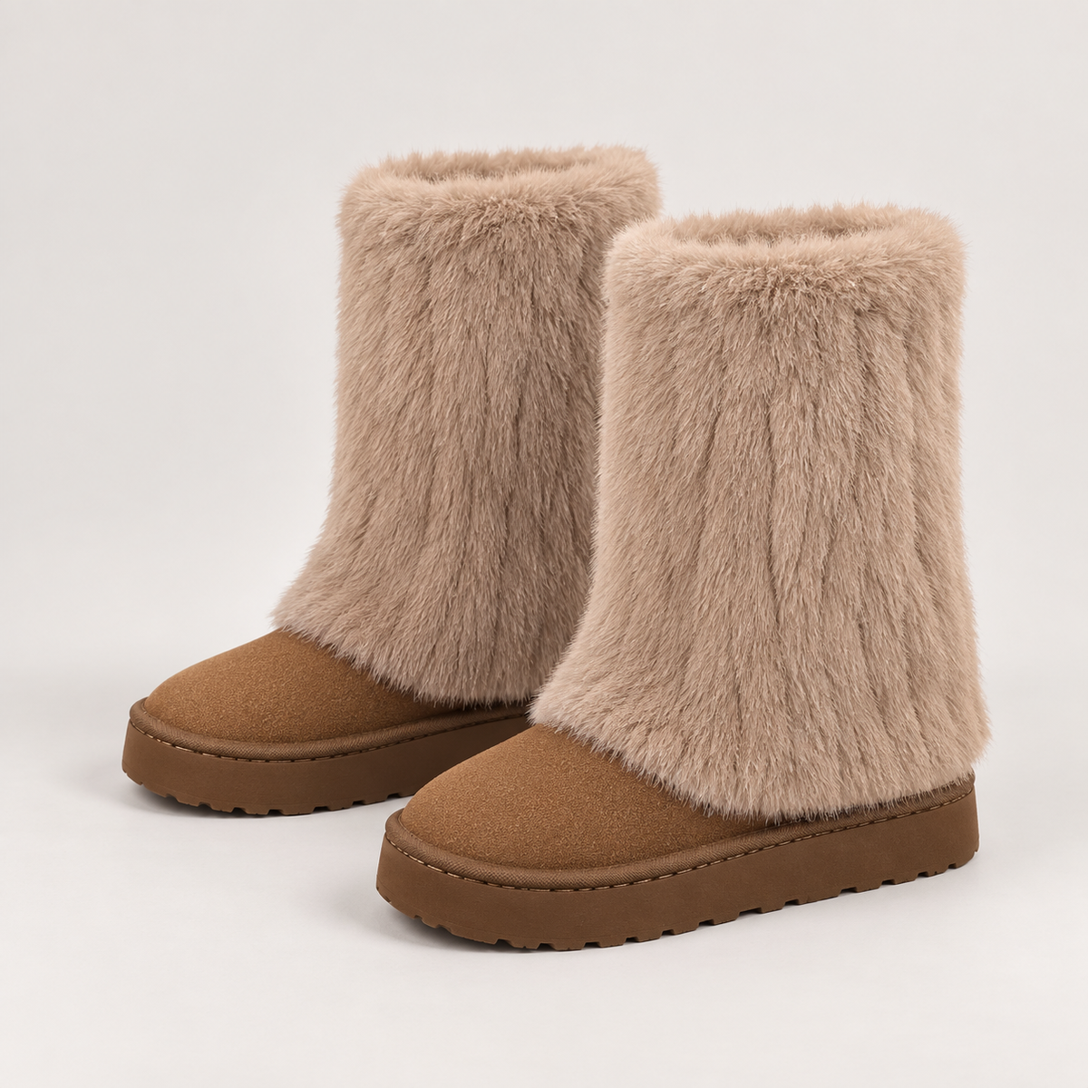 Raila Fur Boots — Brown — opposite lateral