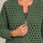 Desiree Premium Knitted Cardigan — Green — detail
