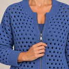 Desiree Premium Knitted Cardigan — Blue — detail
