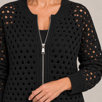 Desiree Premium Knitted Cardigan — Black — detail