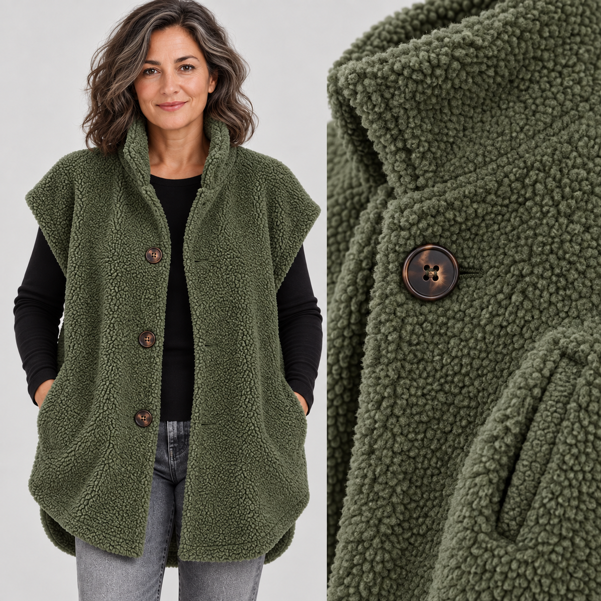 Ranjana — Army Green — detail