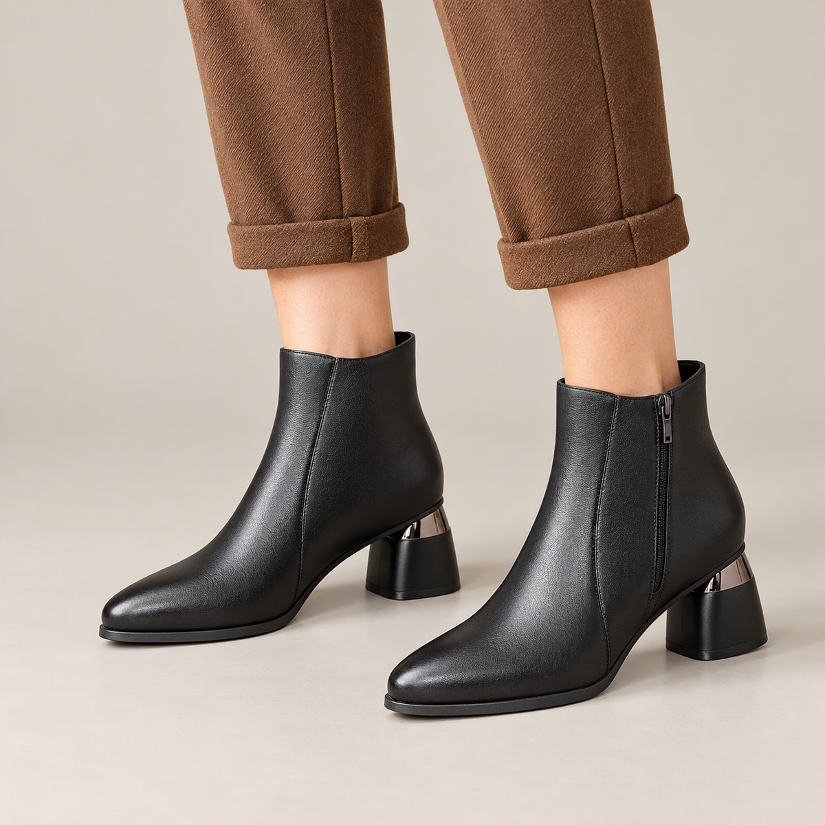 Nyla Boots — Black — on model