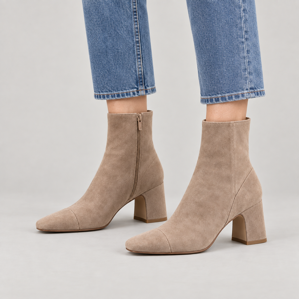 Beth — Stone Beige — on model