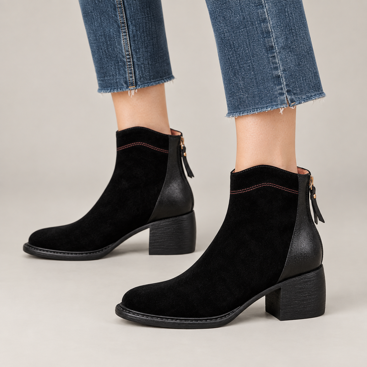 Belini Ankle Boots — Black — on model