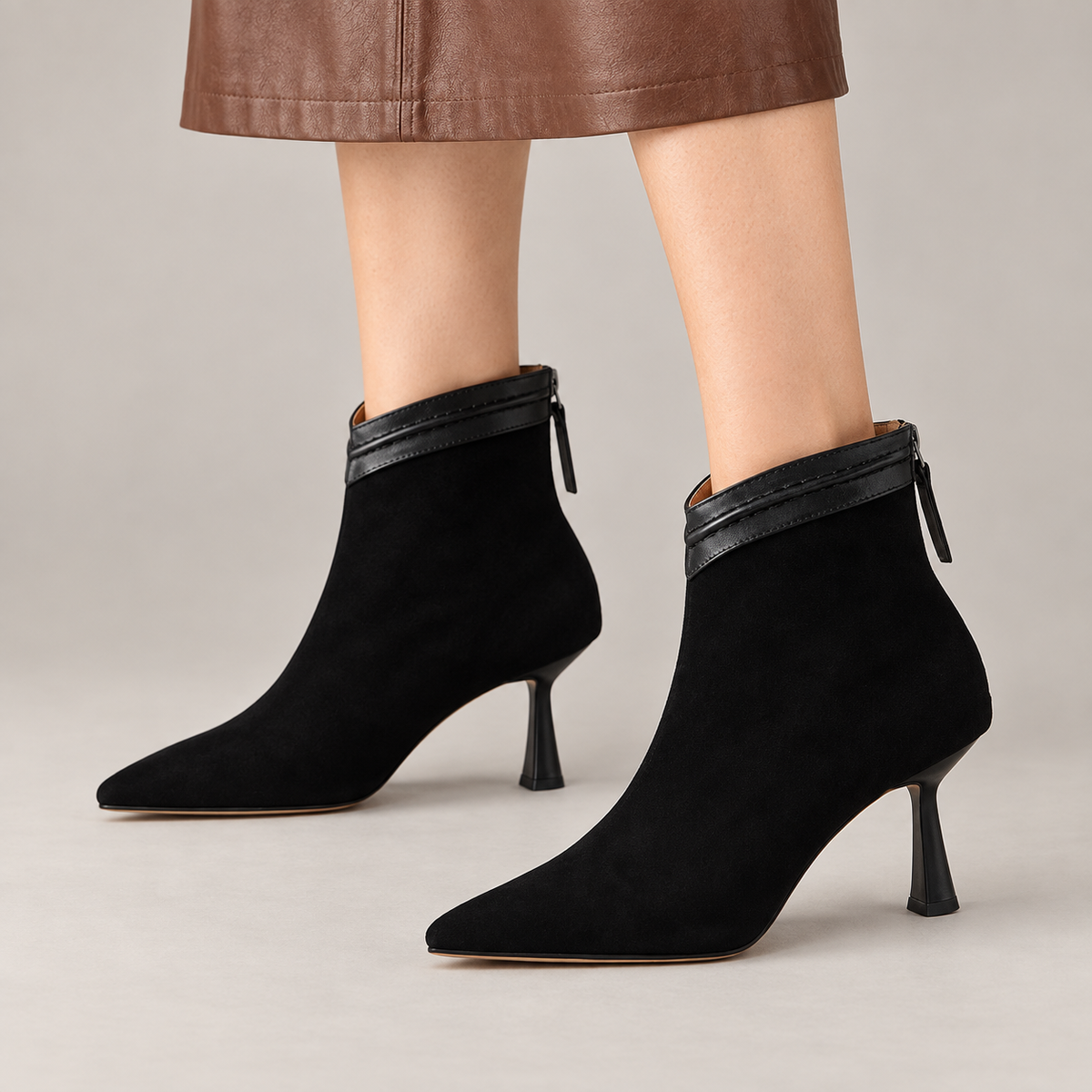 Laura Ankle Boots — Black — on model