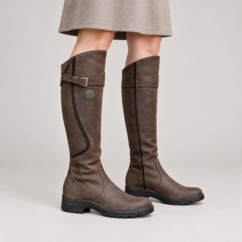 Rinley — Dark Brown — on model