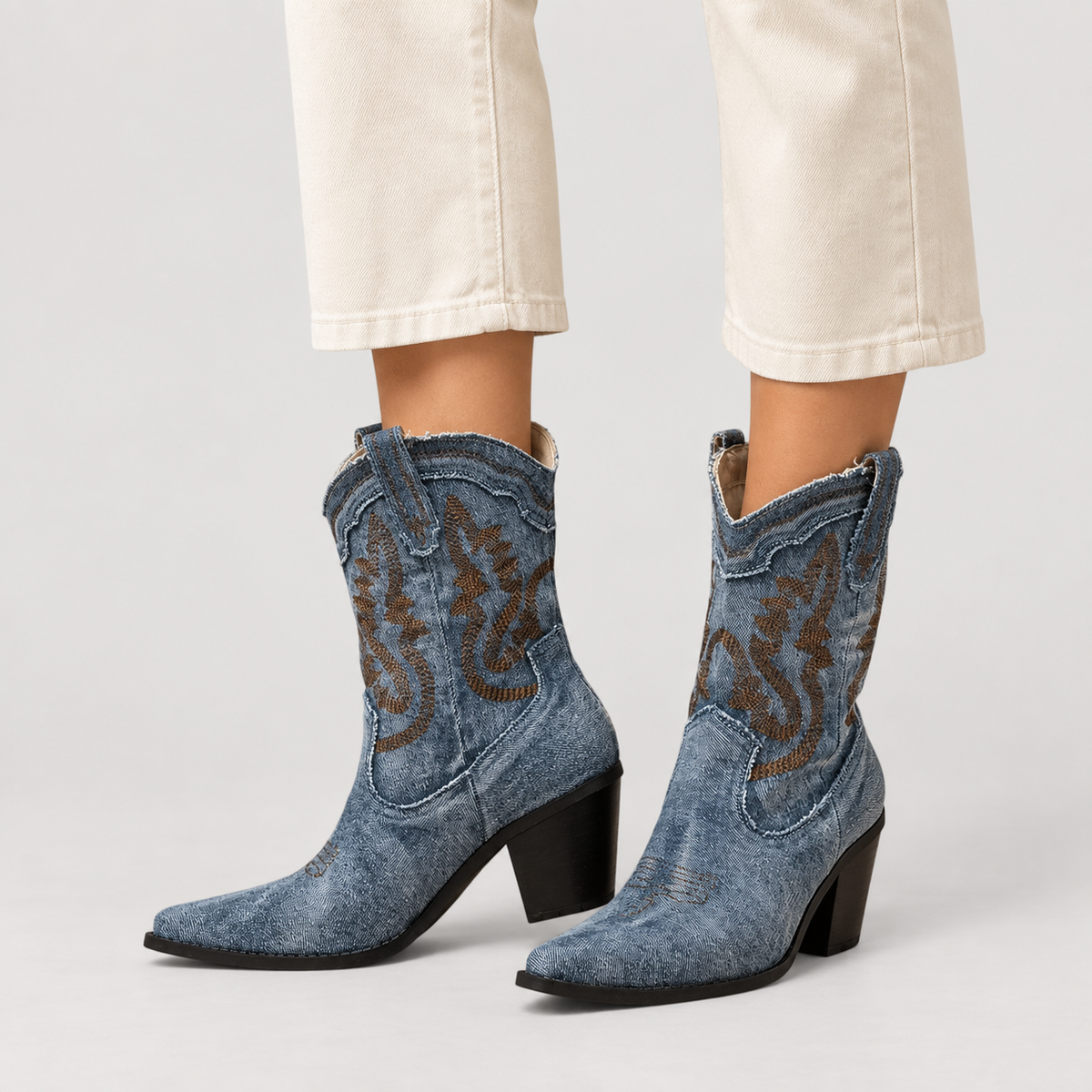 Selena — Denim Blue — on model