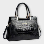 Olivia - Glossy Crocodile Pattern Handbag