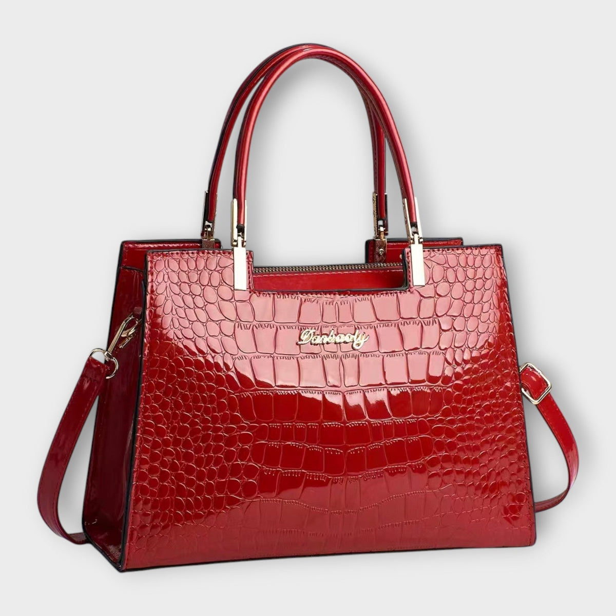 Maison Verdelle -  Shiny Crocodile Skin Pattern Handbag