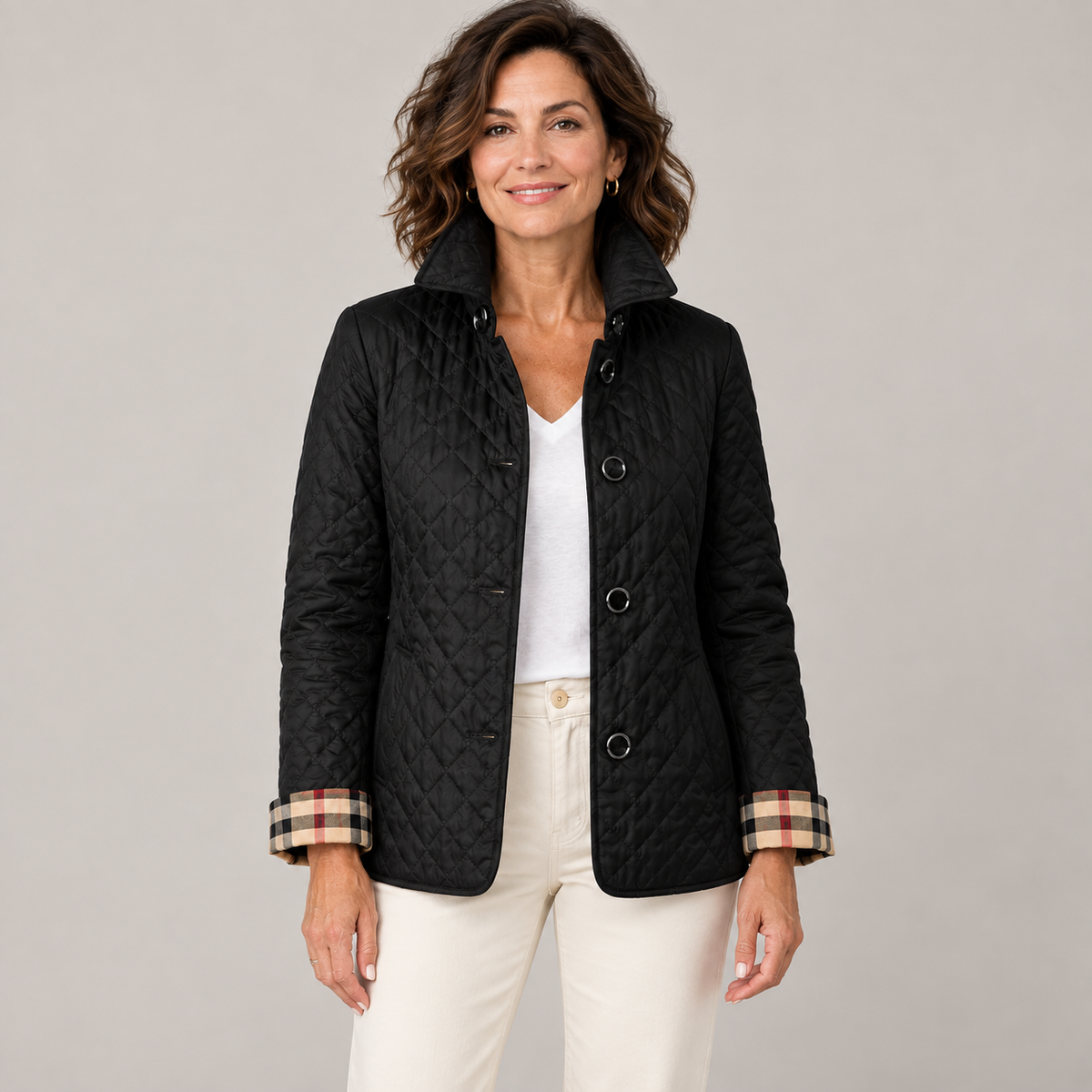 Kelley | Lightweight Quilted Jacket — Black — front view