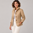 Kelley | Lightweight Quilted Jacket — Khaki — side view
