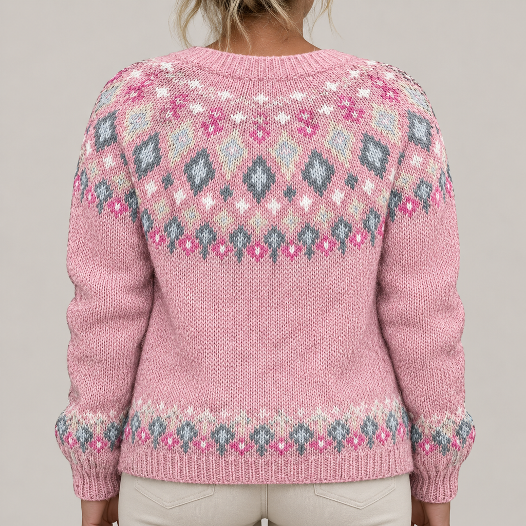 Auryziah | Comfortable Cardigan — Pink — costas