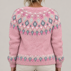 Auryziah | Comfortable Cardigan — Pink — costas