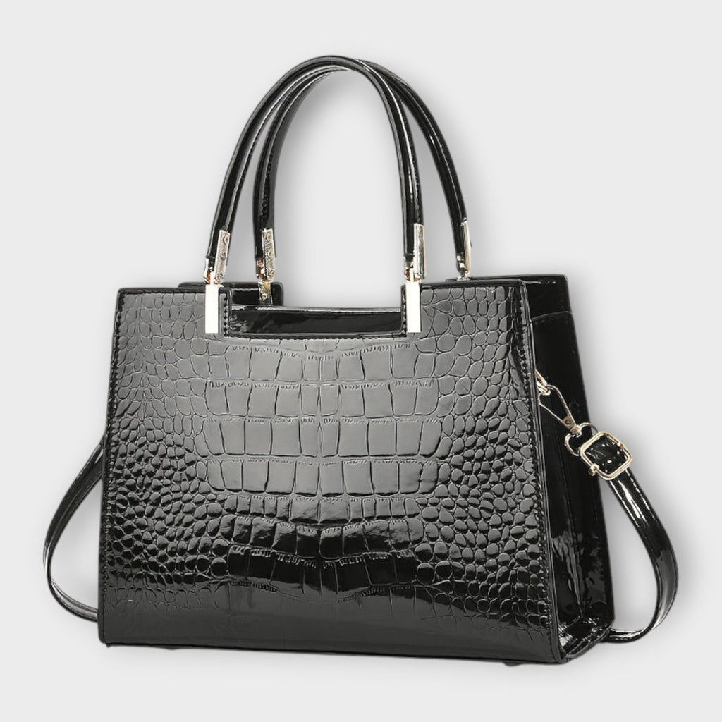 Maison Verdelle -  Shiny Crocodile Skin Pattern Handbag